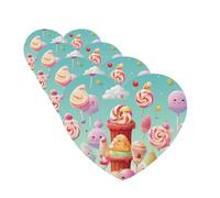 4Pcs Car Air Fresheners Cards Candy Happy Hanging Fragrance Scented Cards Lasting Scent Car Aromatherapy Tablets Auto Rearview Mirror Pendant for Wardrobe Shoe Cabinet