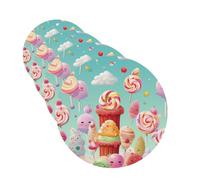 4Pcs Car Air Fresheners Cards Candy Happy Hanging Fragrance Scented Cards Lasting Scent Car Aromatherapy Tablets Auto Rearview Mirror Pendant for Wardrobe Shoe Cabinet