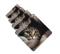 4Pcs Car Air Fresheners Cards Cat Under Blanket Hanging Fragrance Scented Cards Lasting Scent Car Aromatherapy Tablets Auto Rearview Mirror Pendant for Wardrobe Shoe Cabinet