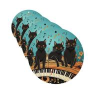 4Pcs Car Air Fresheners Cards Cats lying on the piano keyboard Hanging Fragrance Scented Cards Lasting Scent Car Aromatherapy Tablets Auto Rearview Mirror Pendant for Wardrobe Shoe Cabinet