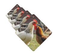 4Pcs Car Air Fresheners Cards Chickens and Farm Hanging Fragrance Scented Cards Lasting Scent Car Aromatherapy Tablets Auto Rearview Mirror Pendant for Wardrobe Shoe Cabinet