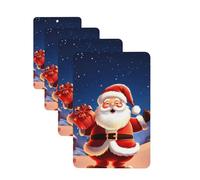 4Pcs Car Air Fresheners Cards Christmas Santa Claus Hanging Fragrance Scented Cards Lasting Scent Car Aromatherapy Tablets Auto Rearview Mirror Pendant for Wardrobe Shoe Cabinet