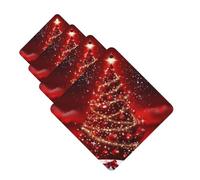 4Pcs Car Air Fresheners Cards Christmas Tree Red Hanging Fragrance Scented Cards Lasting Scent Car Aromatherapy Tablets Auto Rearview Mirror Pendant for Wardrobe Shoe Cabinet