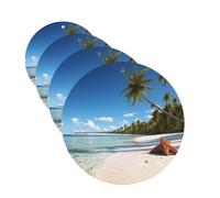4Pcs Car Air Fresheners Cards Coconut Palm Beach Hanging Fragrance Scented Cards Lasting Scent Car Aromatherapy Tablets Auto Rearview Mirror Pendant for Wardrobe Shoe Cabinet
