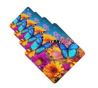 4Pcs Car Air Fresheners Cards Colorful Butterfly Flower Hanging Fragrance Scented Cards Lasting Scent Car Aromatherapy Tablets Auto Rearview Mirror Pendant for Wardrobe Shoe Cabinet