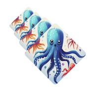 4Pcs Car Air Fresheners Cards Colorful Squid Octopus Hanging Fragrance Scented Cards Lasting Scent Car Aromatherapy Tablets Auto Rearview Mirror Pendant for Wardrobe Shoe Cabinet