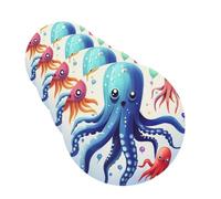 4Pcs Car Air Fresheners Cards Colorful Squid Octopus Hanging Fragrance Scented Cards Lasting Scent Car Aromatherapy Tablets Auto Rearview Mirror Pendant for Wardrobe Shoe Cabinet