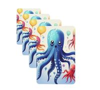 4Pcs Car Air Fresheners Cards Colorful Squid Octopus Hanging Fragrance Scented Cards Lasting Scent Car Aromatherapy Tablets Auto Rearview Mirror Pendant for Wardrobe Shoe Cabinet