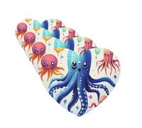 4Pcs Car Air Fresheners Cards Colorful Squid Octopus Hanging Fragrance Scented Cards Lasting Scent Car Aromatherapy Tablets Auto Rearview Mirror Pendant for Wardrobe Shoe Cabinet
