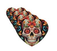 4Pcs Car Air Fresheners Cards Colorful Sugar Skull Hanging Fragrance Scented Cards Lasting Scent Car Aromatherapy Tablets Auto Rearview Mirror Pendant for Wardrobe Shoe Cabinet
