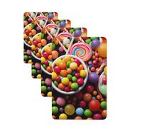 4Pcs Car Air Fresheners Cards Colour Candy Hanging Fragrance Scented Cards Lasting Scent Car Aromatherapy Tablets Auto Rearview Mirror Pendant for Wardrobe Shoe Cabinet
