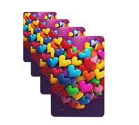 4Pcs Car Air Fresheners Cards Colourful Heart Hanging Fragrance Scented Cards Lasting Scent Car Aromatherapy Tablets Auto Rearview Mirror Pendant for Wardrobe Shoe Cabinet