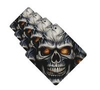 4Pcs Car Air Fresheners Cards Cool Evil Skull Hanging Fragrance Scented Cards Lasting Scent Car Aromatherapy Tablets Auto Rearview Mirror Pendant for Wardrobe Shoe Cabinet