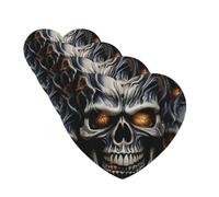 4Pcs Car Air Fresheners Cards Cool Evil Skull Hanging Fragrance Scented Cards Lasting Scent Car Aromatherapy Tablets Auto Rearview Mirror Pendant for Wardrobe Shoe Cabinet