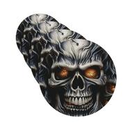 4Pcs Car Air Fresheners Cards Cool Evil Skull Hanging Fragrance Scented Cards Lasting Scent Car Aromatherapy Tablets Auto Rearview Mirror Pendant for Wardrobe Shoe Cabinet