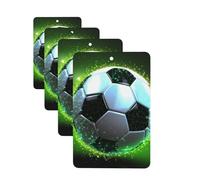 4Pcs Car Air Fresheners Cards Cool Soccer Ball Hanging Fragrance Scented Cards Lasting Scent Car Aromatherapy Tablets Auto Rearview Mirror Pendant for Wardrobe Shoe Cabinet