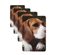 4Pcs Car Air Fresheners Cards Cute Beagle Hanging Fragrance Scented Cards Lasting Scent Car Aromatherapy Tablets Auto Rearview Mirror Pendant for Wardrobe Shoe Cabinet