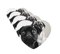 4Pcs Car Air Fresheners Cards Cute Black Pug Dog Hanging Fragrance Scented Cards Lasting Scent Car Aromatherapy Tablets Auto Rearview Mirror Pendant for Wardrobe Shoe Cabinet