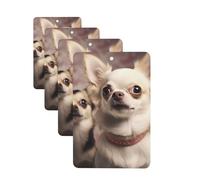 4Pcs Car Air Fresheners Cards Cute Chihuahua Hanging Fragrance Scented Cards Lasting Scent Car Aromatherapy Tablets Auto Rearview Mirror Pendant for Wardrobe Shoe Cabinet