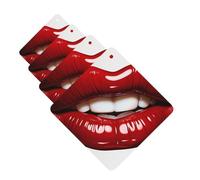 4Pcs Car Air Fresheners Cards Cute Graphic Red Lips Hanging Fragrance Scented Cards Lasting Scent Car Aromatherapy Tablets Auto Rearview Mirror Pendant for Wardrobe Shoe Cabinet