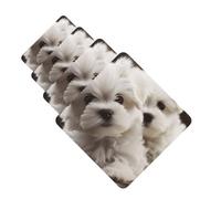 4Pcs Car Air Fresheners Cards Cute Maltese Puppy Hanging Fragrance Scented Cards Lasting Scent Car Aromatherapy Tablets Auto Rearview Mirror Pendant for Wardrobe Shoe Cabinet