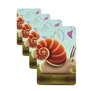 4Pcs Car Air Fresheners Cards Cute Snail Hanging Fragrance Scented Cards Lasting Scent Car Aromatherapy Tablets Auto Rearview Mirror Pendant for Wardrobe Shoe Cabinet