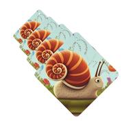 4Pcs Car Air Fresheners Cards Cute Snail Hanging Fragrance Scented Cards Lasting Scent Car Aromatherapy Tablets Auto Rearview Mirror Pendant for Wardrobe Shoe Cabinet