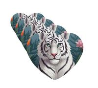 4Pcs Car Air Fresheners Cards Cute white tiger Hanging Fragrance Scented Cards Lasting Scent Car Aromatherapy Tablets Auto Rearview Mirror Pendant for Wardrobe Shoe Cabinet