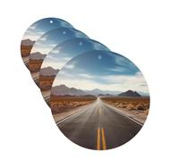 4Pcs Car Air Fresheners Cards Desert Landscape Highway Hanging Fragrance Scented Cards Lasting Scent Car Aromatherapy Tablets Auto Rearview Mirror Pendant for Wardrobe Shoe Cabinet