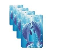 4Pcs Car Air Fresheners Cards Dolphins in Love Hanging Fragrance Scented Cards Lasting Scent Car Aromatherapy Tablets Auto Rearview Mirror Pendant for Wardrobe Shoe Cabinet