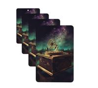 4Pcs Car Air Fresheners Cards Dream Music Box Hanging Fragrance Scented Cards Lasting Scent Car Aromatherapy Tablets Auto Rearview Mirror Pendant for Wardrobe Shoe Cabinet