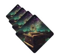 4Pcs Car Air Fresheners Cards Dream Music Box Hanging Fragrance Scented Cards Lasting Scent Car Aromatherapy Tablets Auto Rearview Mirror Pendant for Wardrobe Shoe Cabinet