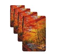 4Pcs Car Air Fresheners Cards Fall Foliage Hanging Fragrance Scented Cards Lasting Scent Car Aromatherapy Tablets Auto Rearview Mirror Pendant for Wardrobe Shoe Cabinet
