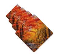 4Pcs Car Air Fresheners Cards Fall Foliage Hanging Fragrance Scented Cards Lasting Scent Car Aromatherapy Tablets Auto Rearview Mirror Pendant for Wardrobe Shoe Cabinet