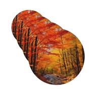 4Pcs Car Air Fresheners Cards Fall Foliage Hanging Fragrance Scented Cards Lasting Scent Car Aromatherapy Tablets Auto Rearview Mirror Pendant for Wardrobe Shoe Cabinet