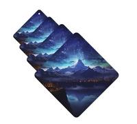 4Pcs Car Air Fresheners Cards Fantasy Night Scene Hanging Fragrance Scented Cards Lasting Scent Car Aromatherapy Tablets Auto Rearview Mirror Pendant for Wardrobe Shoe Cabinet