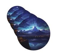 4Pcs Car Air Fresheners Cards Fantasy Night Scene Hanging Fragrance Scented Cards Lasting Scent Car Aromatherapy Tablets Auto Rearview Mirror Pendant for Wardrobe Shoe Cabinet