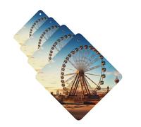 4Pcs Car Air Fresheners Cards Ferris Wheel Hanging Fragrance Scented Cards Lasting Scent Car Aromatherapy Tablets Auto Rearview Mirror Pendant for Wardrobe Shoe Cabinet
