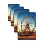 4Pcs Car Air Fresheners Cards Ferris Wheel Hanging Fragrance Scented Cards Lasting Scent Car Aromatherapy Tablets Auto Rearview Mirror Pendant for Wardrobe Shoe Cabinet