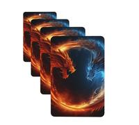 4Pcs Car Air Fresheners Cards Fire and ice dragons Hanging Fragrance Scented Cards Lasting Scent Car Aromatherapy Tablets Auto Rearview Mirror Pendant for Wardrobe Shoe Cabinet