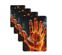4Pcs Car Air Fresheners Cards Fire Flame Hand Hanging Fragrance Scented Cards Lasting Scent Car Aromatherapy Tablets Auto Rearview Mirror Pendant for Wardrobe Shoe Cabinet