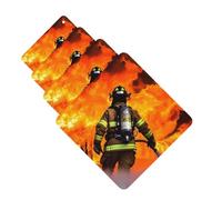 4Pcs Car Air Fresheners Cards Firefighter Fireman Flame Hanging Fragrance Scented Cards Lasting Scent Car Aromatherapy Tablets Auto Rearview Mirror Pendant for Wardrobe Shoe Cabinet