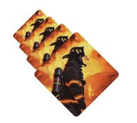 4Pcs Car Air Fresheners Cards Firefighter Fireman Flame Hanging Fragrance Scented Cards Lasting Scent Car Aromatherapy Tablets Auto Rearview Mirror Pendant for Wardrobe Shoe Cabinet