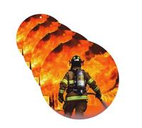 4Pcs Car Air Fresheners Cards Firefighter Fireman Flame Hanging Fragrance Scented Cards Lasting Scent Car Aromatherapy Tablets Auto Rearview Mirror Pendant for Wardrobe Shoe Cabinet