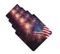 4Pcs Car Air Fresheners Cards Firework American Flag 4Th of July Hanging Fragrance Scented Cards Lasting Scent Car Aromatherapy Tablets Auto Rearview Mirror Pendant for Wardrobe Shoe Cabinet