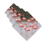 4Pcs Car Air Fresheners Cards Flamingos Hanging Fragrance Scented Cards Lasting Scent Car Aromatherapy Tablets Auto Rearview Mirror Pendant for Wardrobe Shoe Cabinet