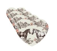 4Pcs Car Air Fresheners Cards Flowers and horses hand drawn Hanging Fragrance Scented Cards Lasting Scent Car Aromatherapy Tablets Auto Rearview Mirror Pendant for Wardrobe Shoe Cabinet