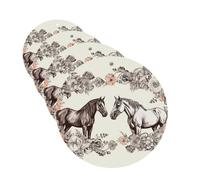 4Pcs Car Air Fresheners Cards Flowers and horses hand drawn Hanging Fragrance Scented Cards Lasting Scent Car Aromatherapy Tablets Auto Rearview Mirror Pendant for Wardrobe Shoe Cabinet