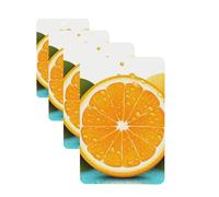 4Pcs Car Air Fresheners Cards Fresh Orange Fruit Hanging Fragrance Scented Cards Lasting Scent Car Aromatherapy Tablets Auto Rearview Mirror Pendant for Wardrobe Shoe Cabinet