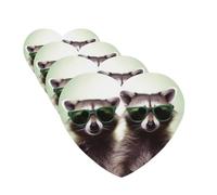 4Pcs Car Air Fresheners Cards Funny Raccoon Green Sunglasses Hanging Fragrance Scented Cards Lasting Scent Car Aromatherapy Tablets Auto Rearview Mirror Pendant for Wardrobe Shoe Cabinet